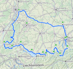 Die ursprünglich geplante Route