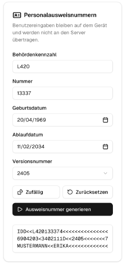 Ein Generator für gültige Personalausweisnummern